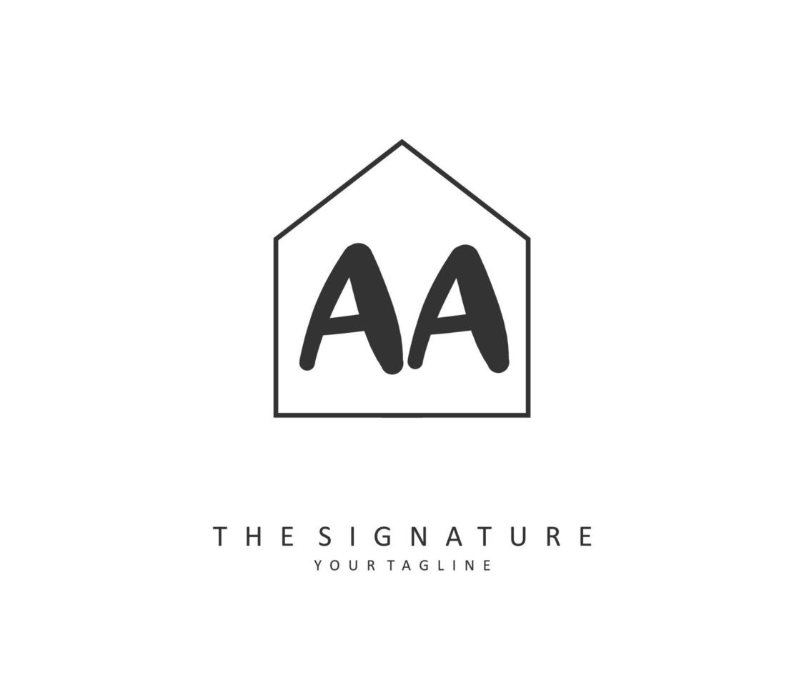 aa inicial carta caligrafia e assinatura logotipo. uma conceito caligrafia inicial logotipo com modelo elemento. vetor