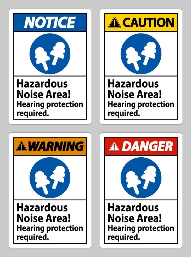 área de ruído perigosa, proteção auditiva necessária vetor