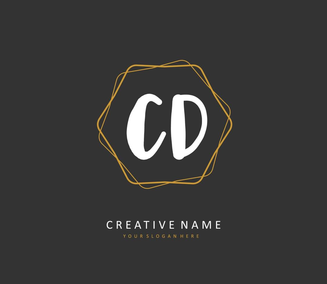 CD inicial carta caligrafia e assinatura logotipo. uma conceito caligrafia inicial logotipo com modelo elemento. vetor