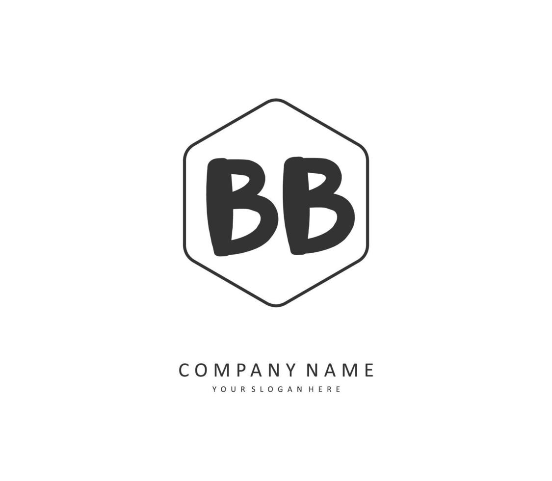 bb inicial carta caligrafia e assinatura logotipo. uma conceito caligrafia inicial logotipo com modelo elemento. vetor