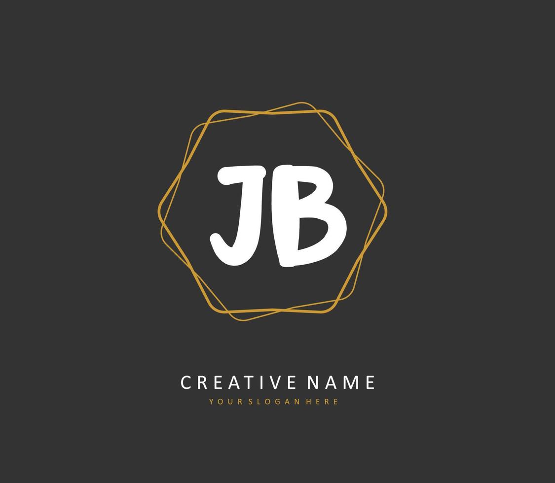 j b jb inicial carta caligrafia e assinatura logotipo. uma conceito caligrafia inicial logotipo com modelo elemento. vetor