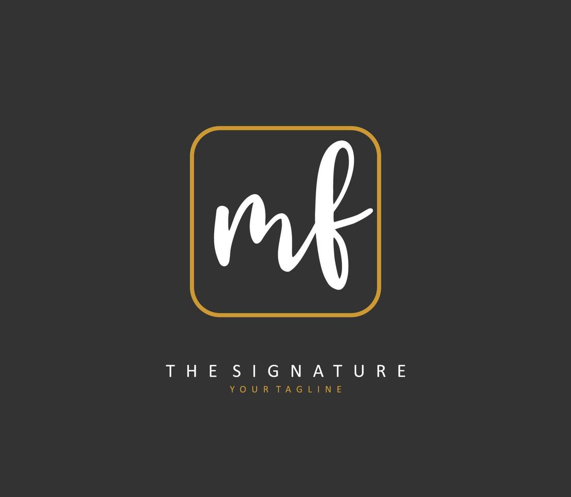 mf inicial carta caligrafia e assinatura logotipo. uma conceito caligrafia inicial logotipo com modelo elemento. vetor