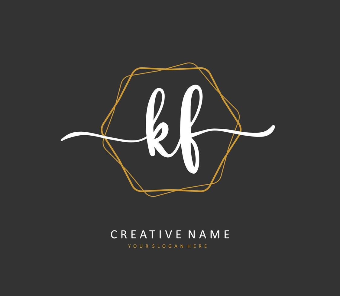 kf inicial carta caligrafia e assinatura logotipo. uma conceito caligrafia inicial logotipo com modelo elemento. vetor