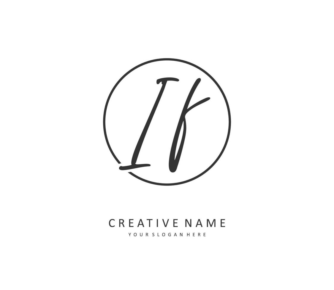 Eu f inicial carta caligrafia e assinatura logotipo. uma conceito caligrafia inicial logotipo com modelo elemento. vetor