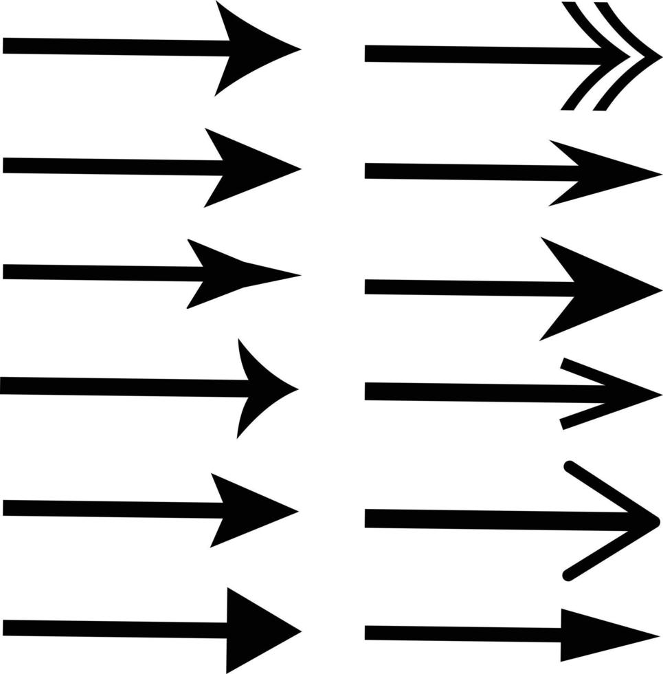 Setas; flechas definir. seta ícone coleção. conjunto diferente Setas; flechas ou rede Projeto. seta plano estilo isolado em branco fundo - vetor. vetor