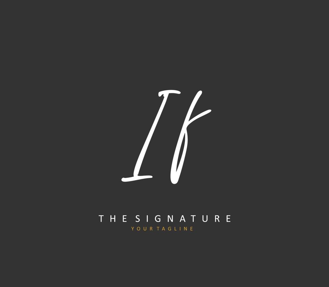 Eu f inicial carta caligrafia e assinatura logotipo. uma conceito caligrafia inicial logotipo com modelo elemento. vetor