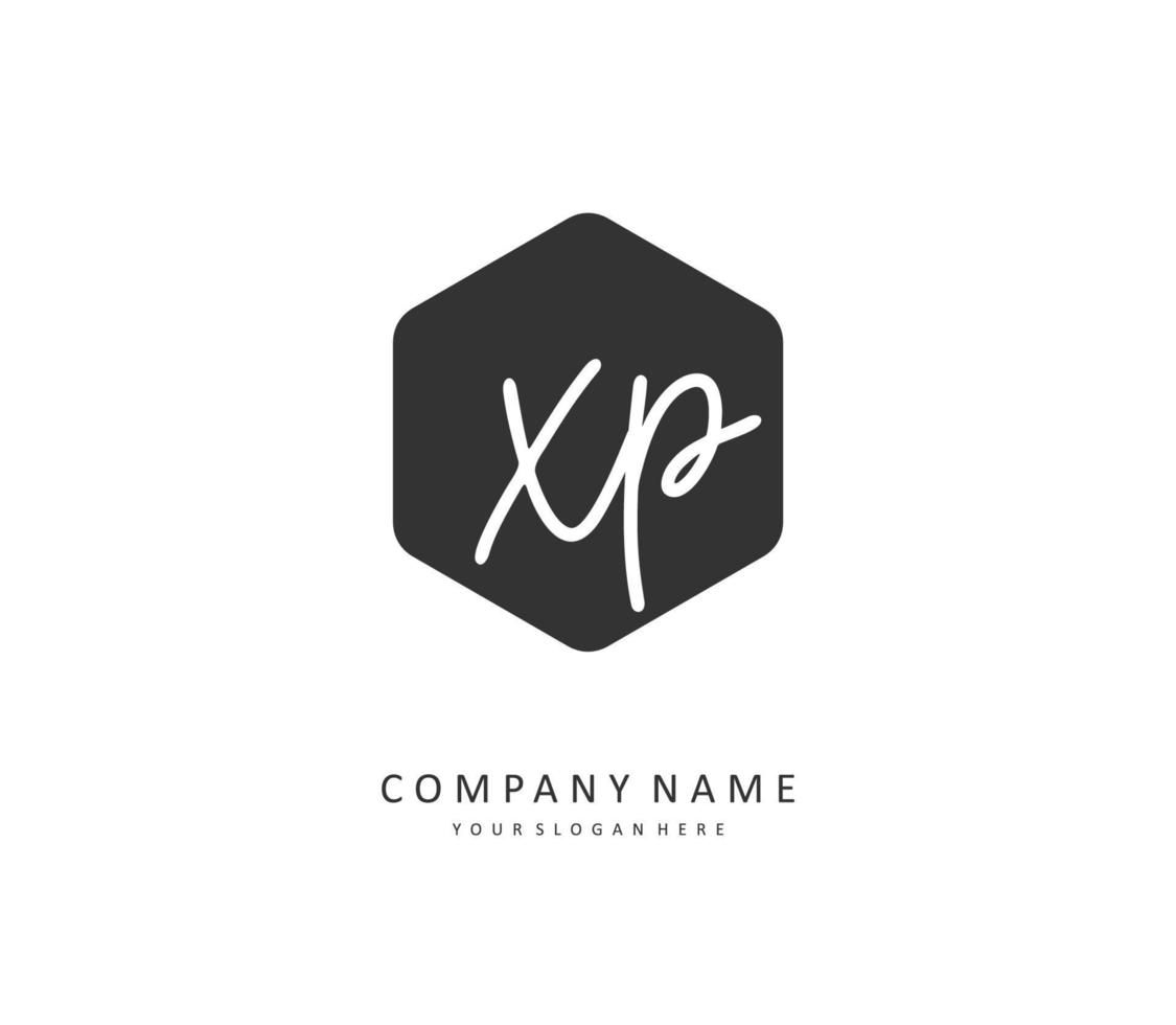 xp inicial carta caligrafia e assinatura logotipo. uma conceito caligrafia inicial logotipo com modelo elemento. vetor
