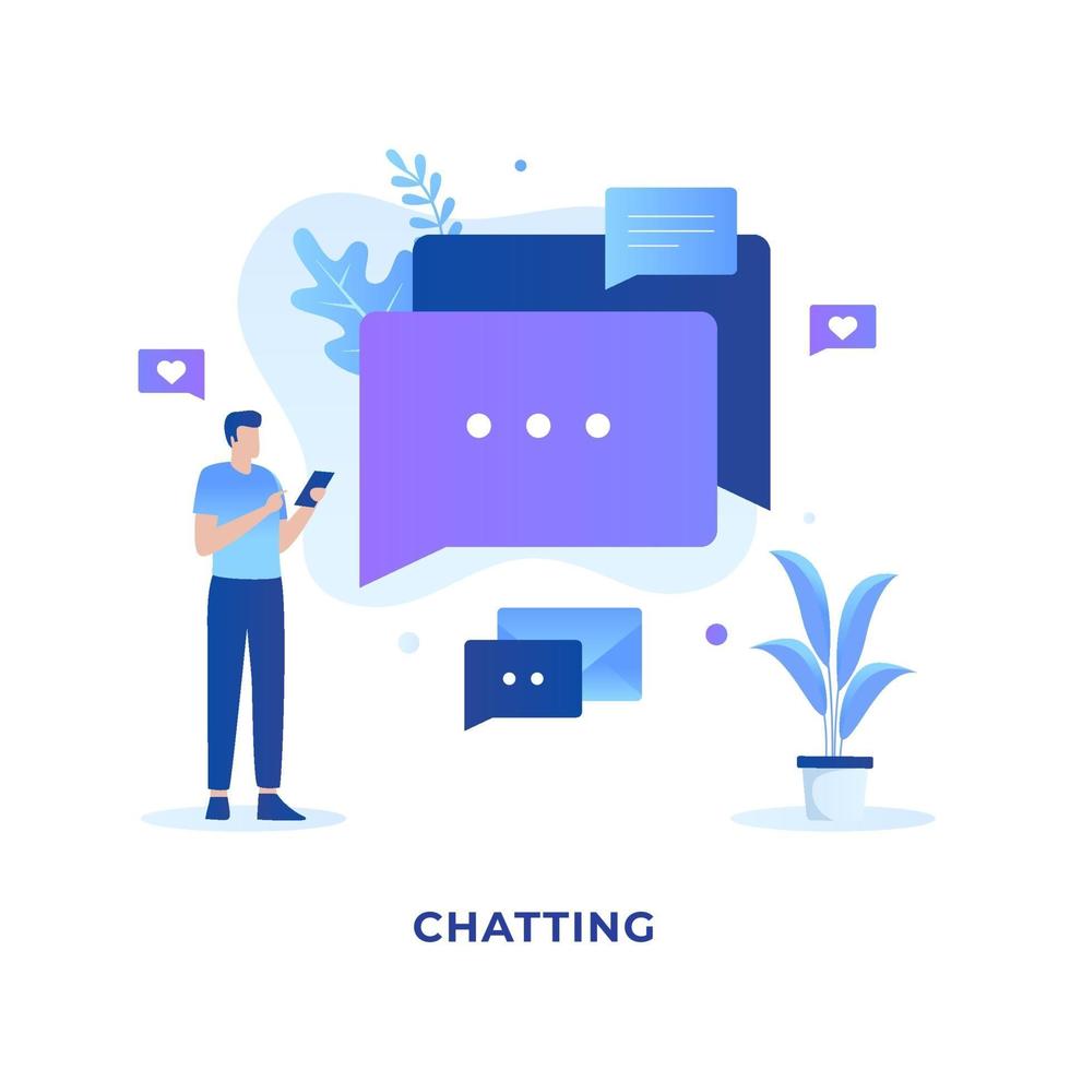 pessoas enviando mensagem conceito de design de ilustração vetor