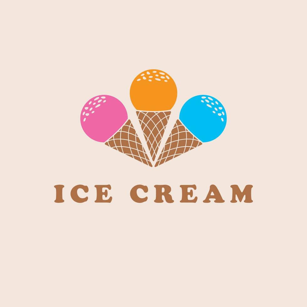 gelo creme logotipo Projeto. doce gelo creme vintage logotipo. Bolinho logotipo modelo. vetor