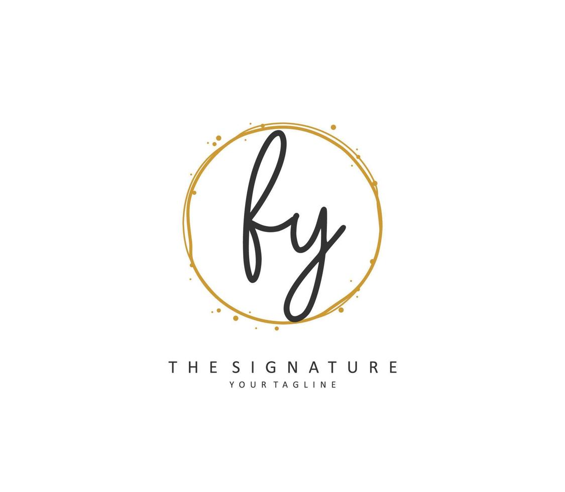 fy inicial carta caligrafia e assinatura logotipo. uma conceito caligrafia inicial logotipo com modelo elemento. vetor