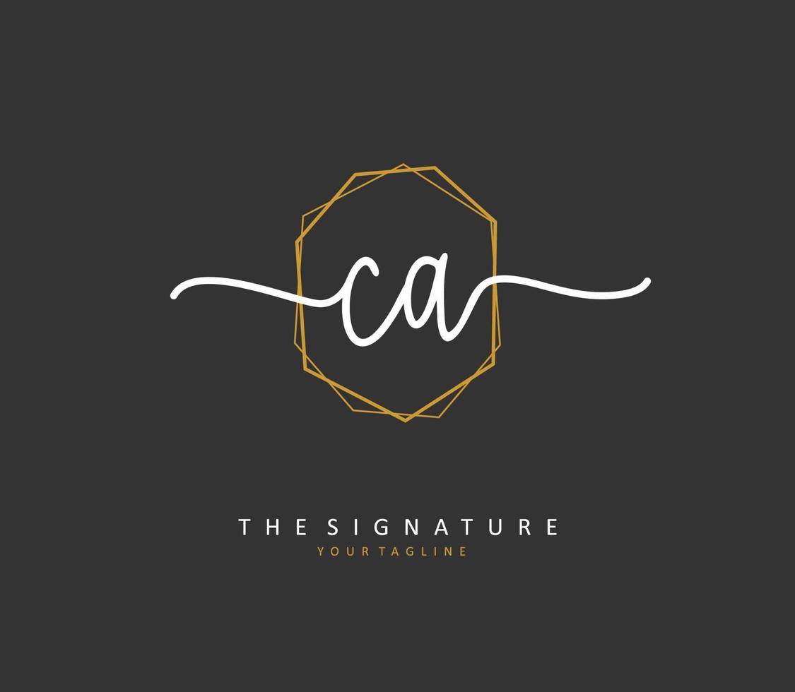 c uma ca inicial carta caligrafia e assinatura logotipo. uma conceito caligrafia inicial logotipo com modelo elemento. vetor