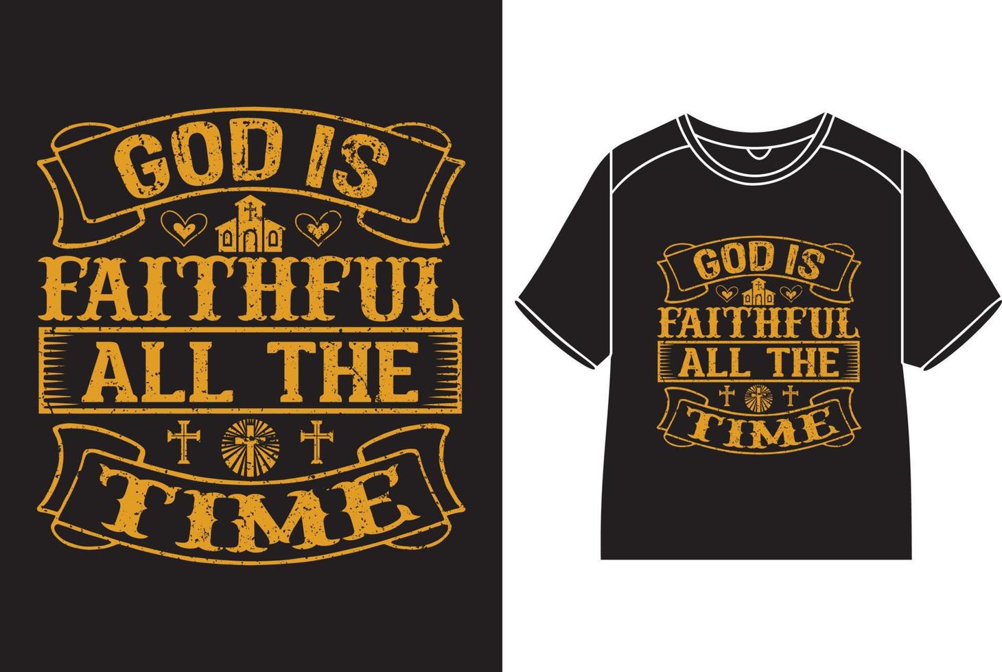 Deus é fiel todos a Tempo camiseta Projeto vetor