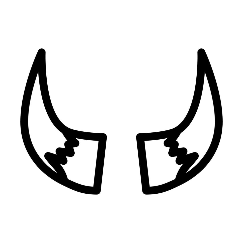 búfalo chifre animal linha ícone vetor ilustração