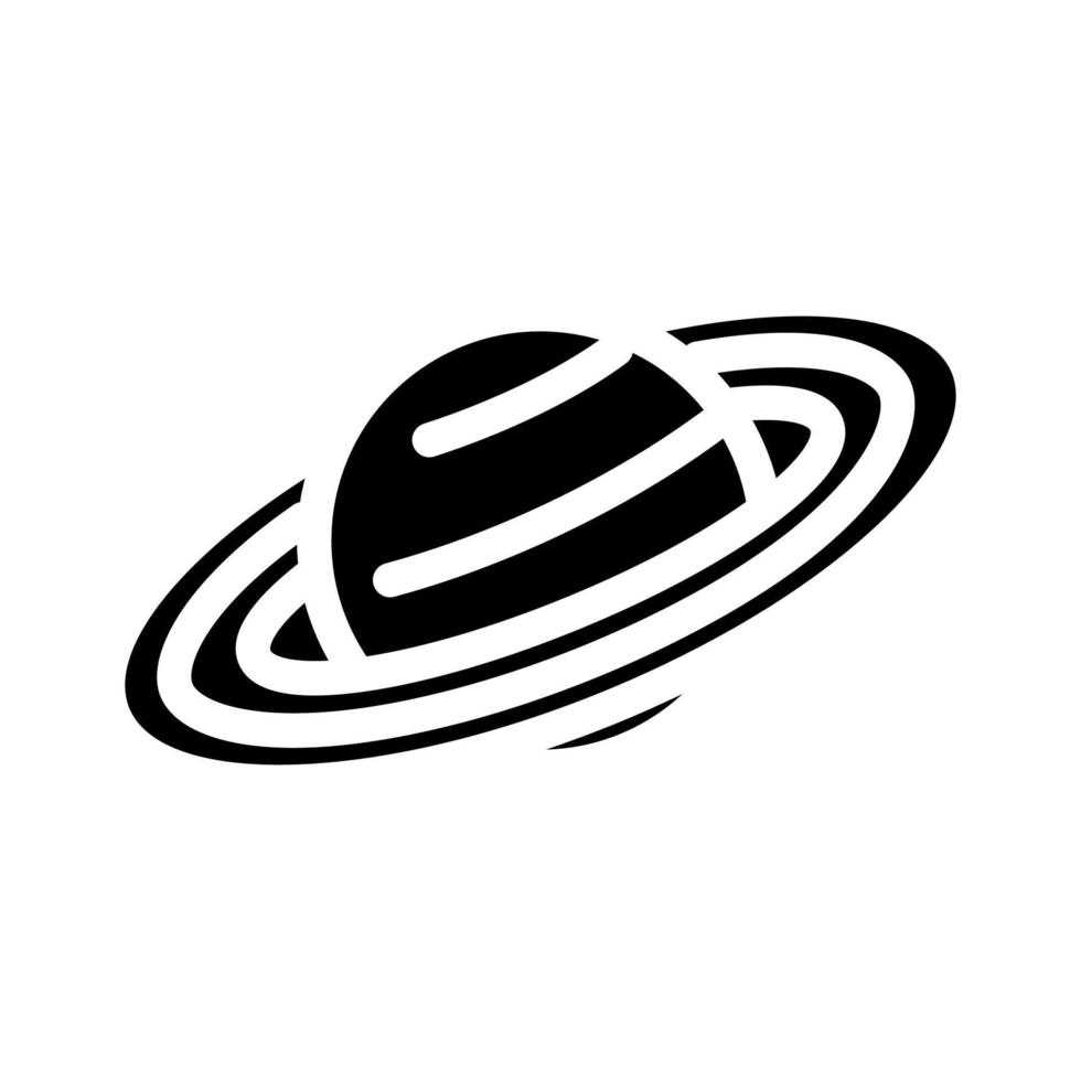 Saturno planeta glifo ícone vetor ilustração