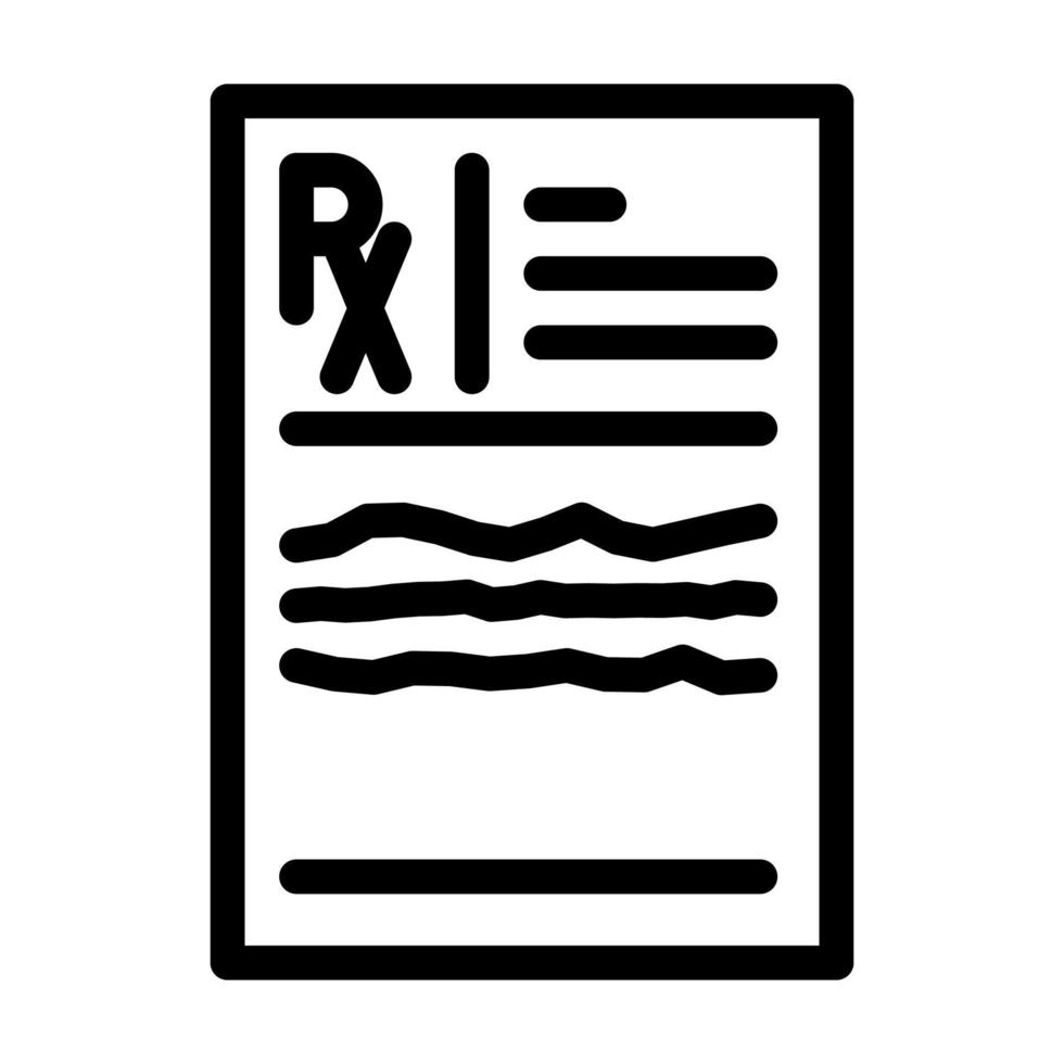 prescrição médico papel linha ícone vetor ilustração