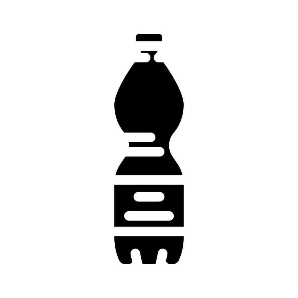 bebida refrigerante plástico garrafa glifo ícone vetor ilustração