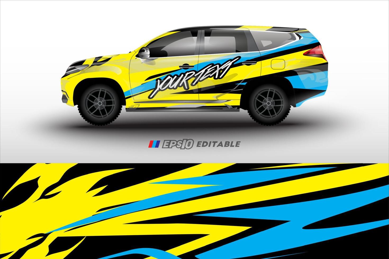 design de envoltório de carro de corrida para adesivos de vinil de veículos e adesivos de empresas automotivas vetor