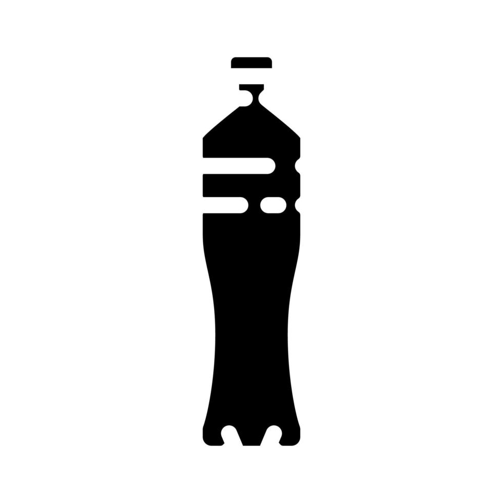 líquido água plástico garrafa glifo ícone vetor ilustração