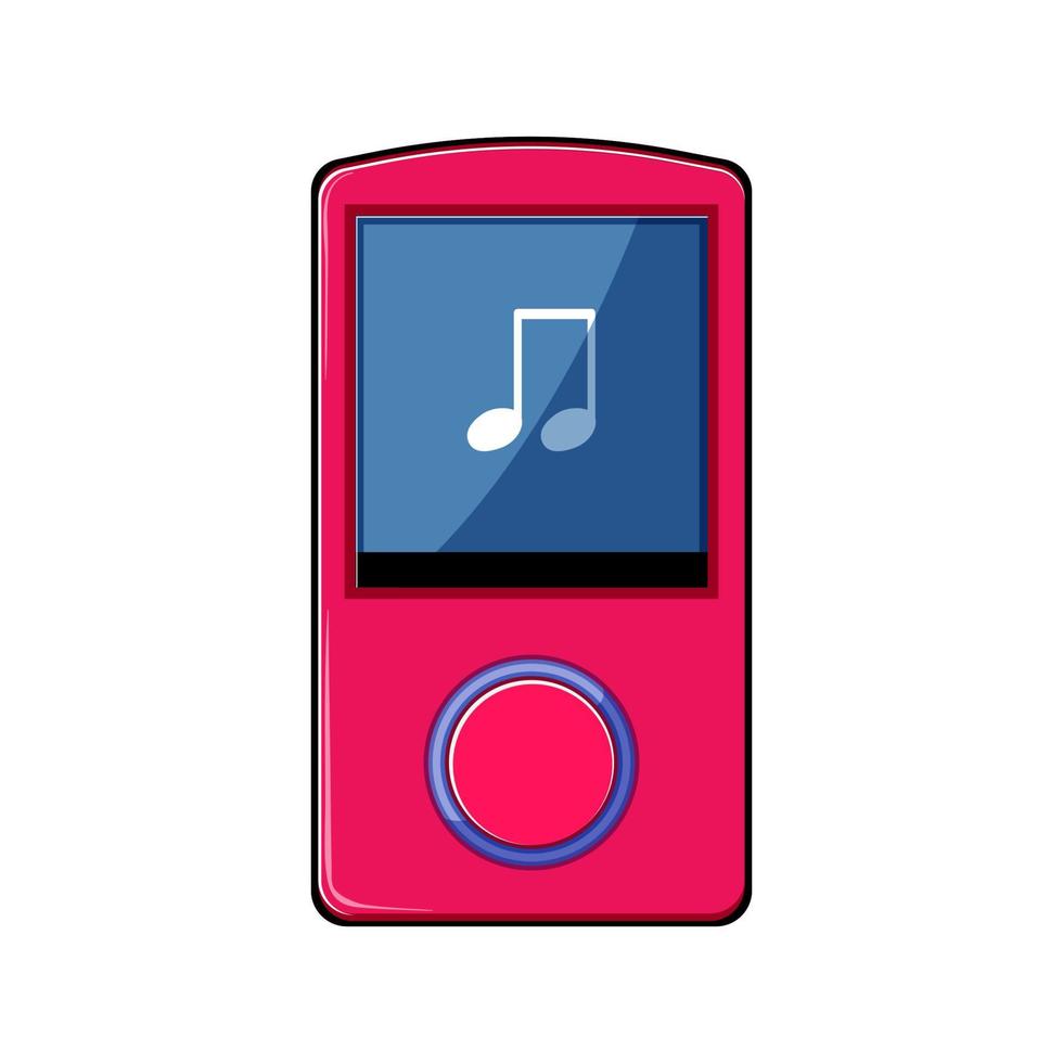 música mp3 jogador desenho animado vetor ilustração