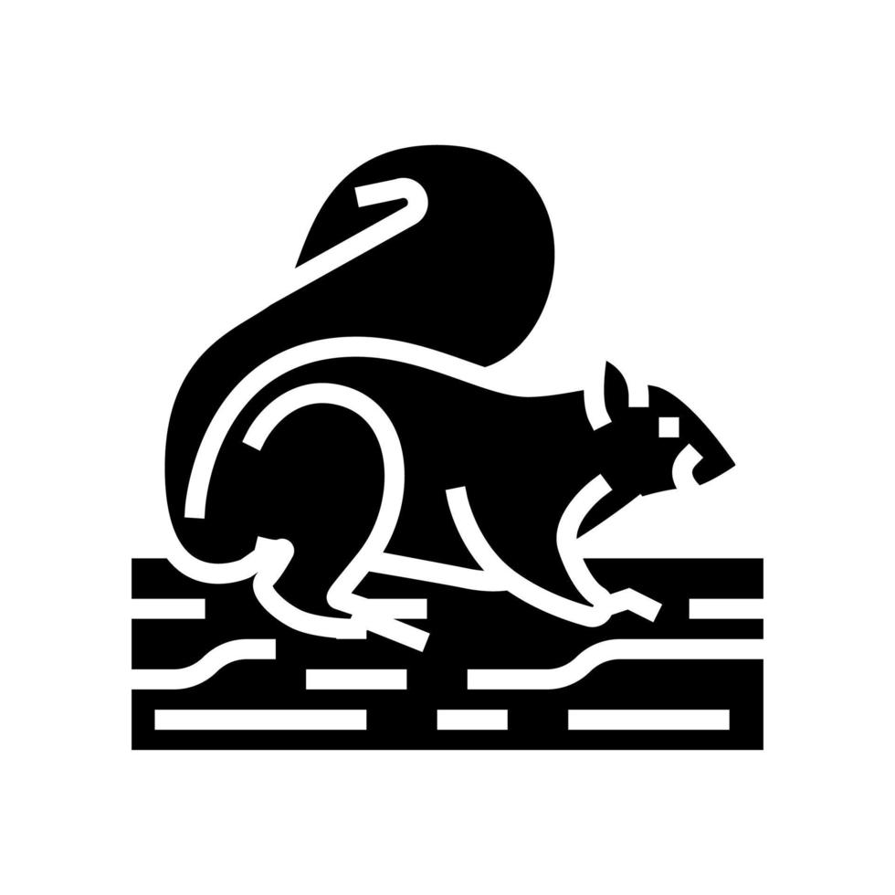esquilo selvagem animal glifo ícone vetor ilustração