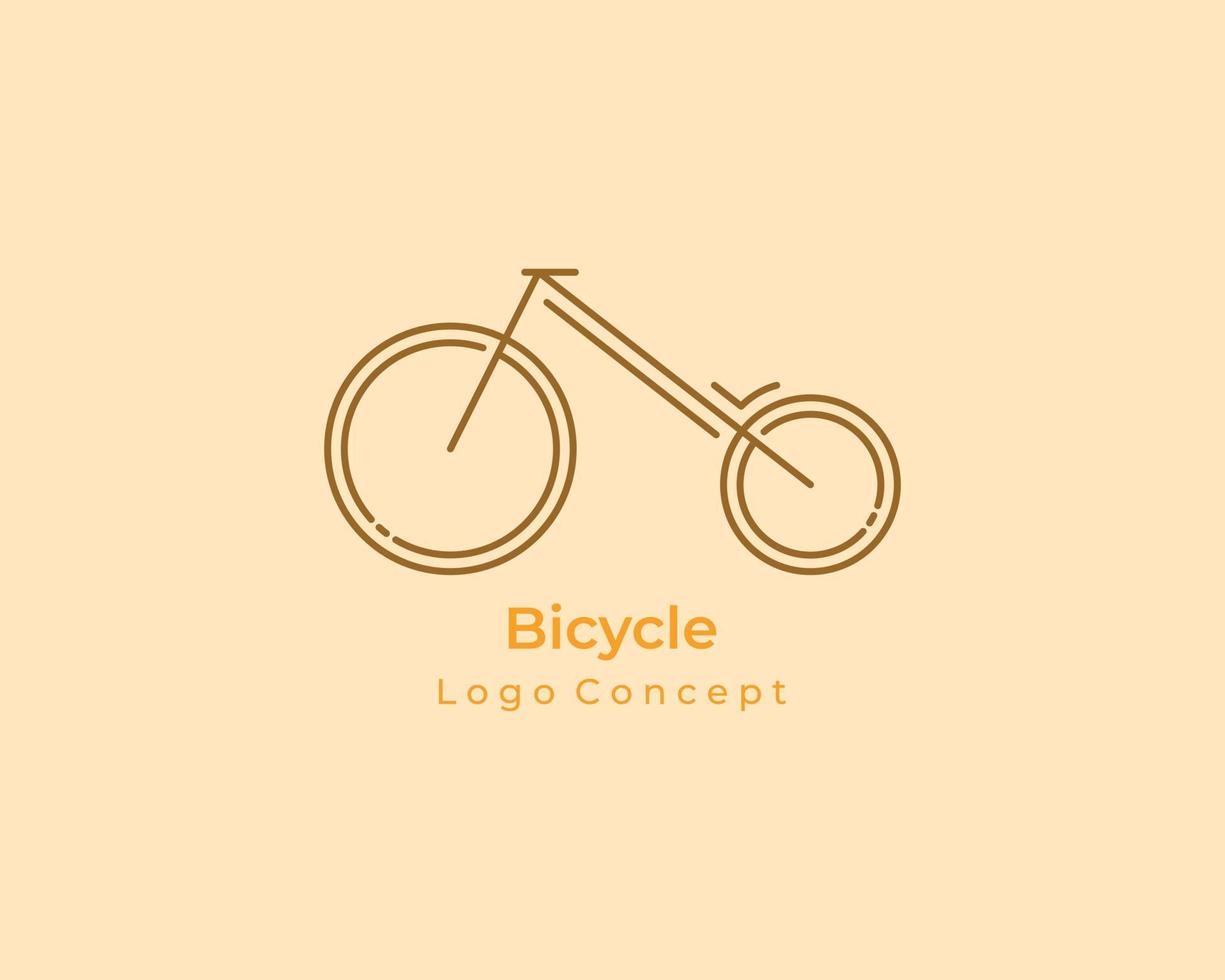 elegante bicicleta logotipo conceito fino linha plano vetor ilustração