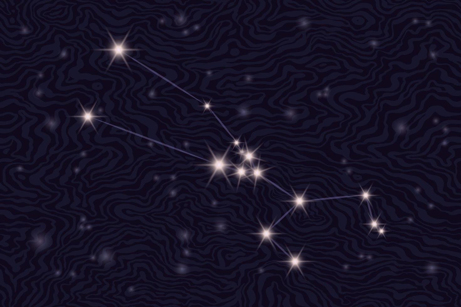 zodíaco constelação Touro em a fundo do a estrelado céu. Touro em uma texturizado fundo do uma estrelado noite. astrológico zodíaco em a fundo do espaço. popular astronomia. vetor