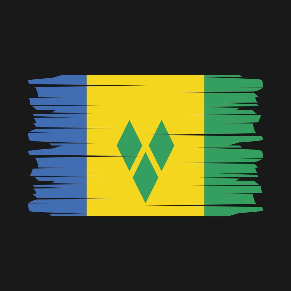 vetor de escova de bandeira de são vicente