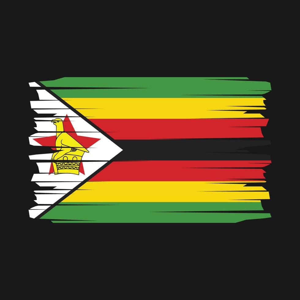 vetor de escova de bandeira do zimbábue