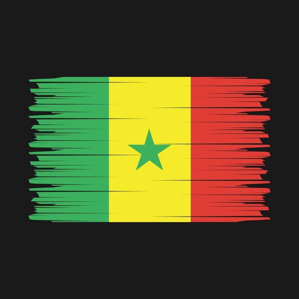 vetor de escova de bandeira do senegal