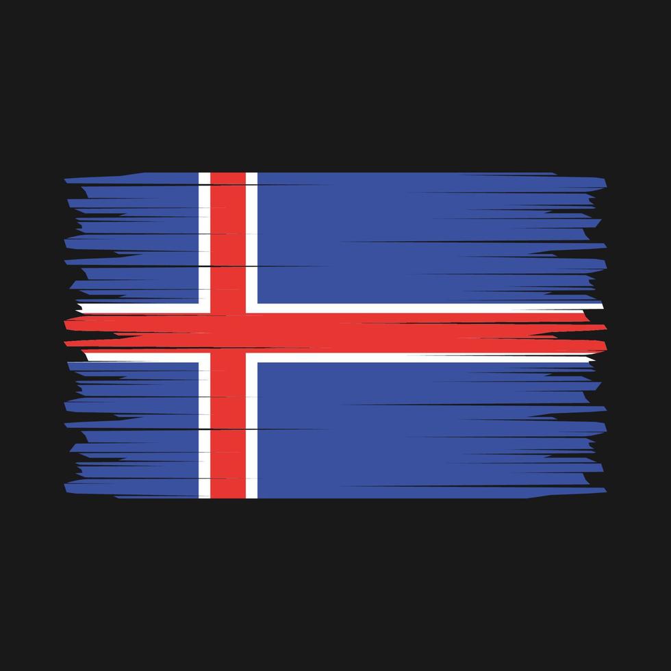 vetor de pincel de bandeira da Islândia
