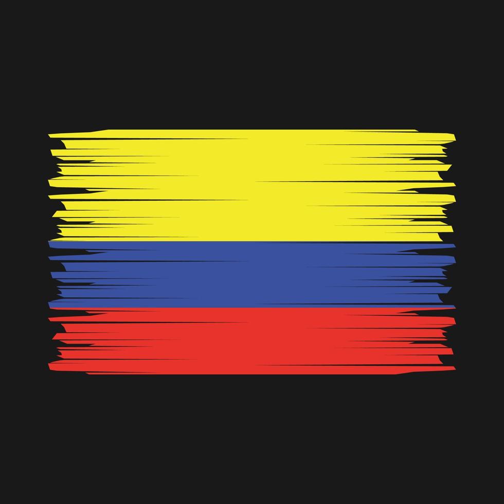 vetor de pincel de bandeira da colômbia