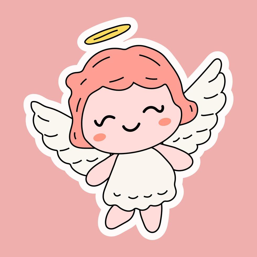 fofa desenho animado anjo . vetor ilustração para mascote logotipo ou adesivo