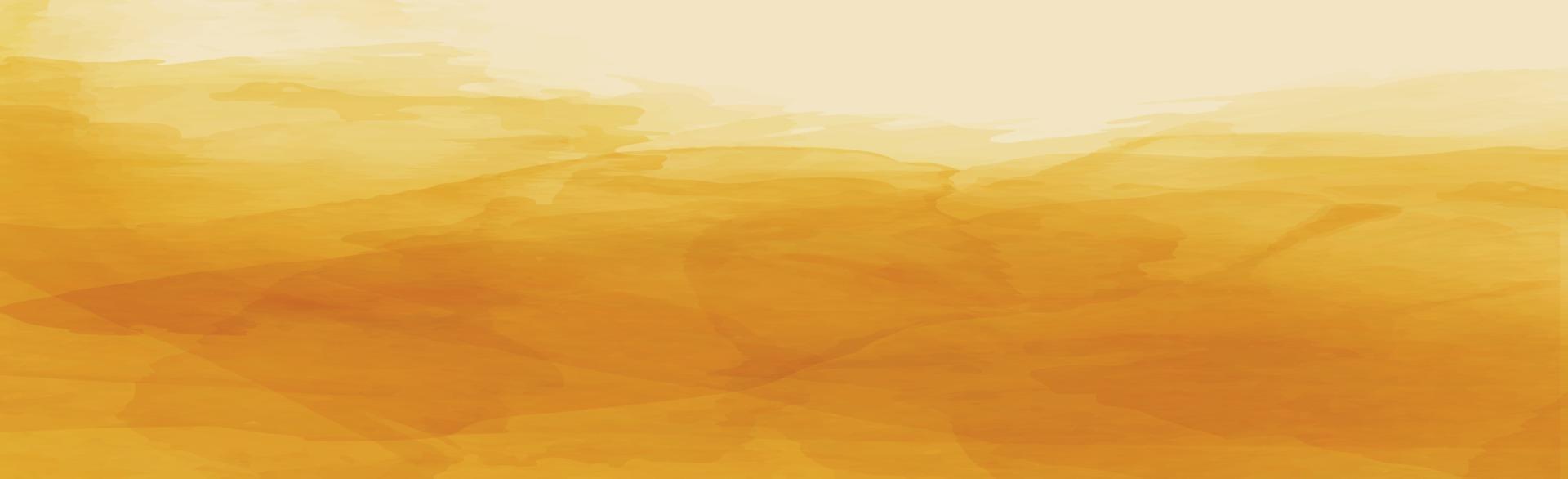 realista textura panorâmica aquarela amarelo-laranja em um fundo branco vetor