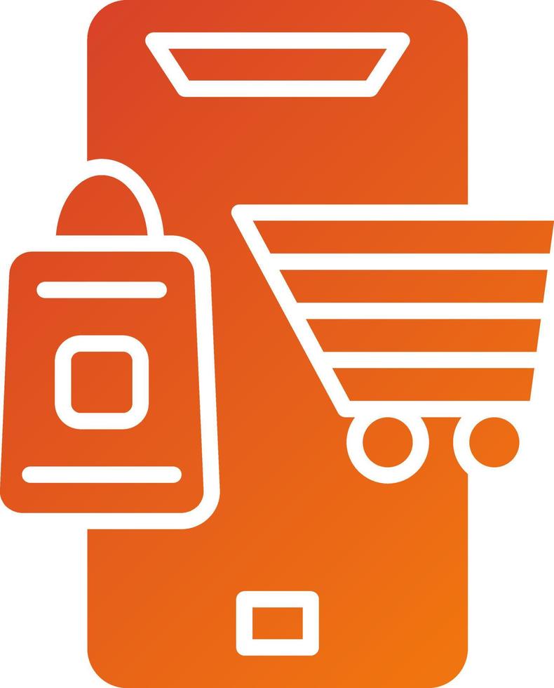 estilo de ícone de compras online vetor