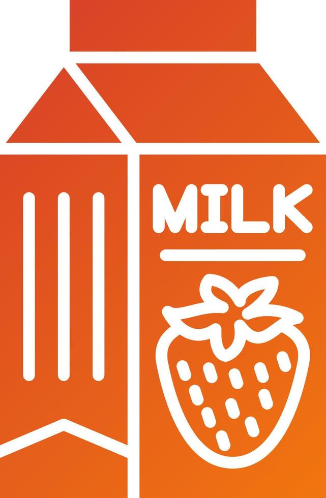estilo de ícone de leite com morango vetor
