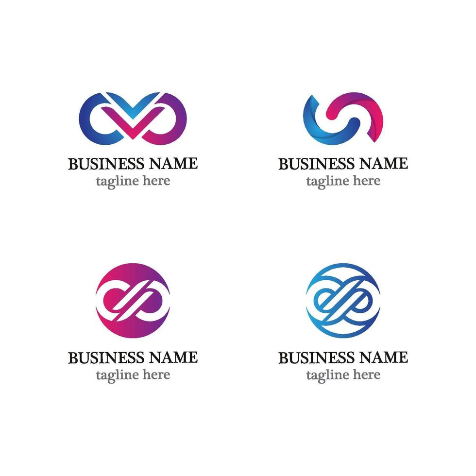 conjunto de ícones de modelo de logotipo infinito vetor
