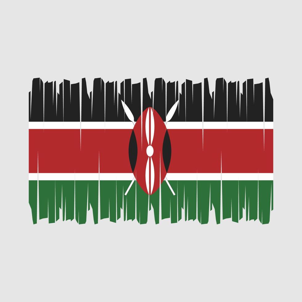 vetor de pincel de bandeira do Quênia