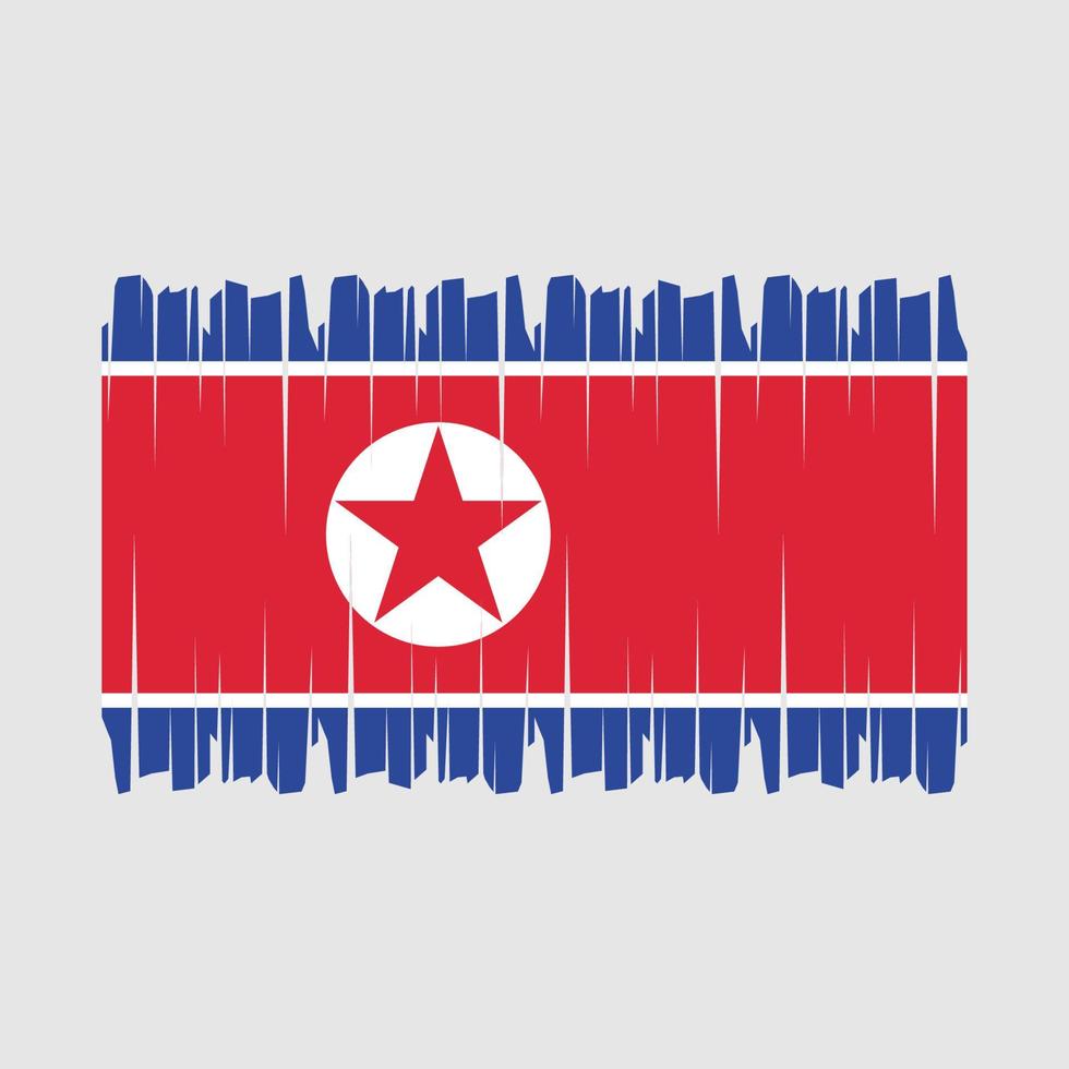 vetor de escova de bandeira da coreia do norte