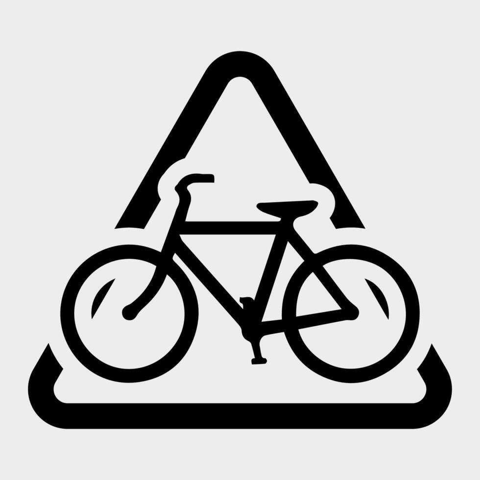 sinal de alerta de tráfego de bicicleta isolado em background.vector ilustração branco vetor