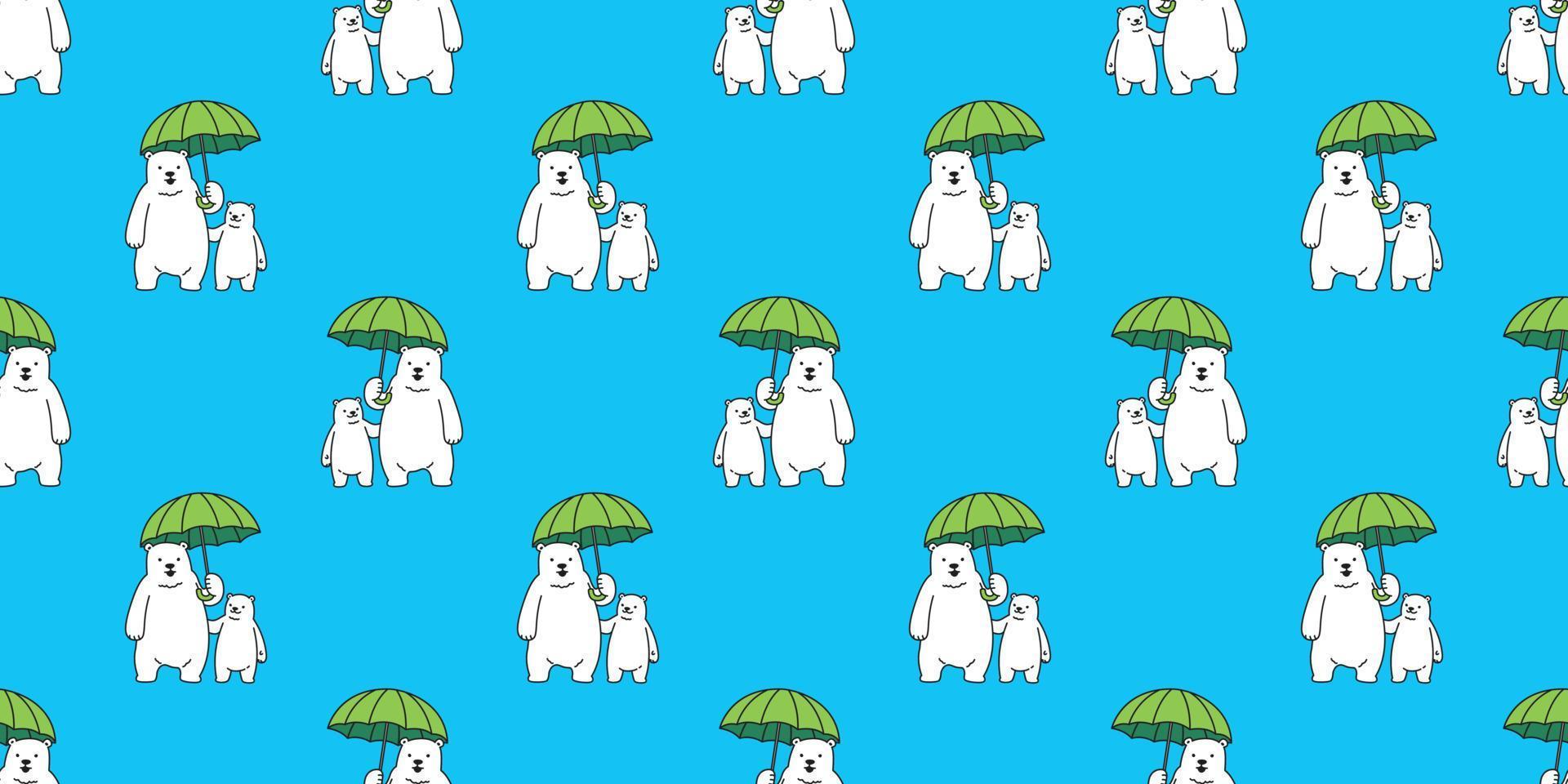 Urso desatado padronizar vetor polar Urso isolado guarda-chuva chovendo papel de parede fundo