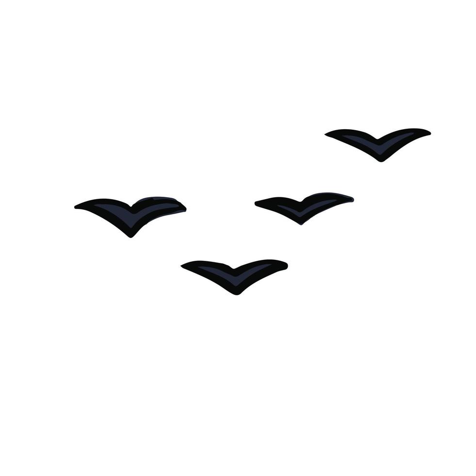 desenho animado rebanho do pássaros vôo longe Verifica marca vetor