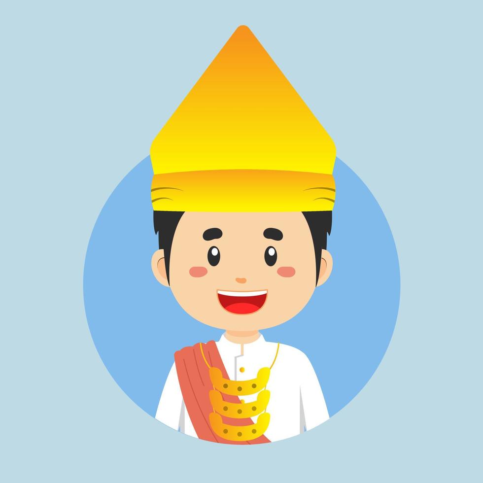 avatar do uma lampung indonésio personagem vetor