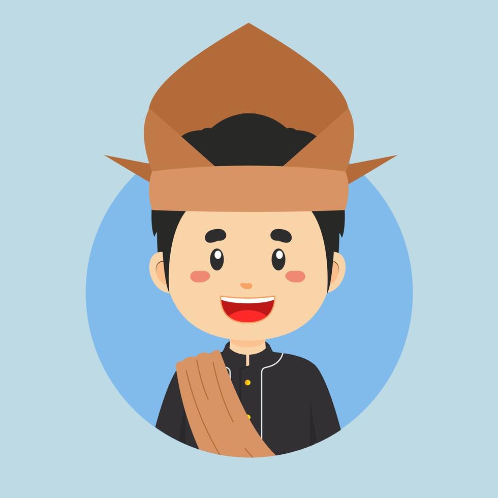 avatar do uma meio sulawesi indonésio personagem vetor