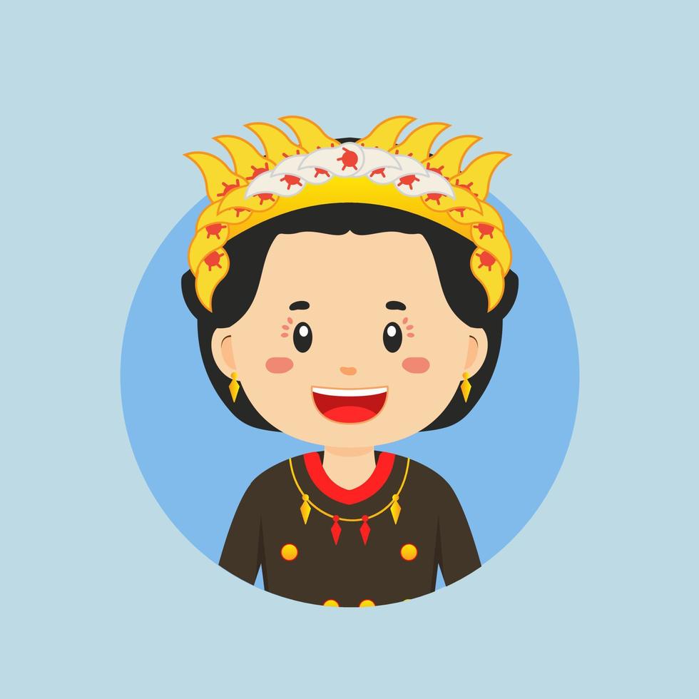 avatar do uma meio sulawesi indonésio personagem vetor