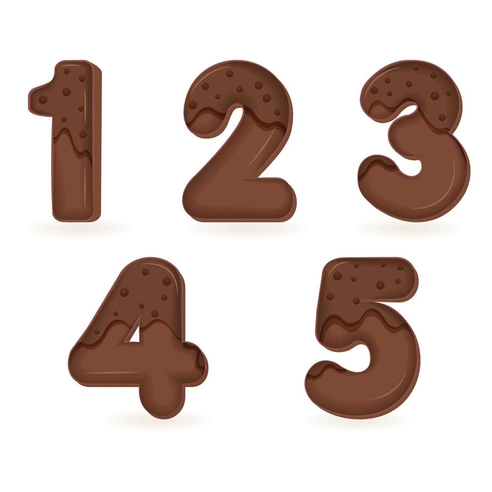 chocolate número, Fonte número ilustração vetor