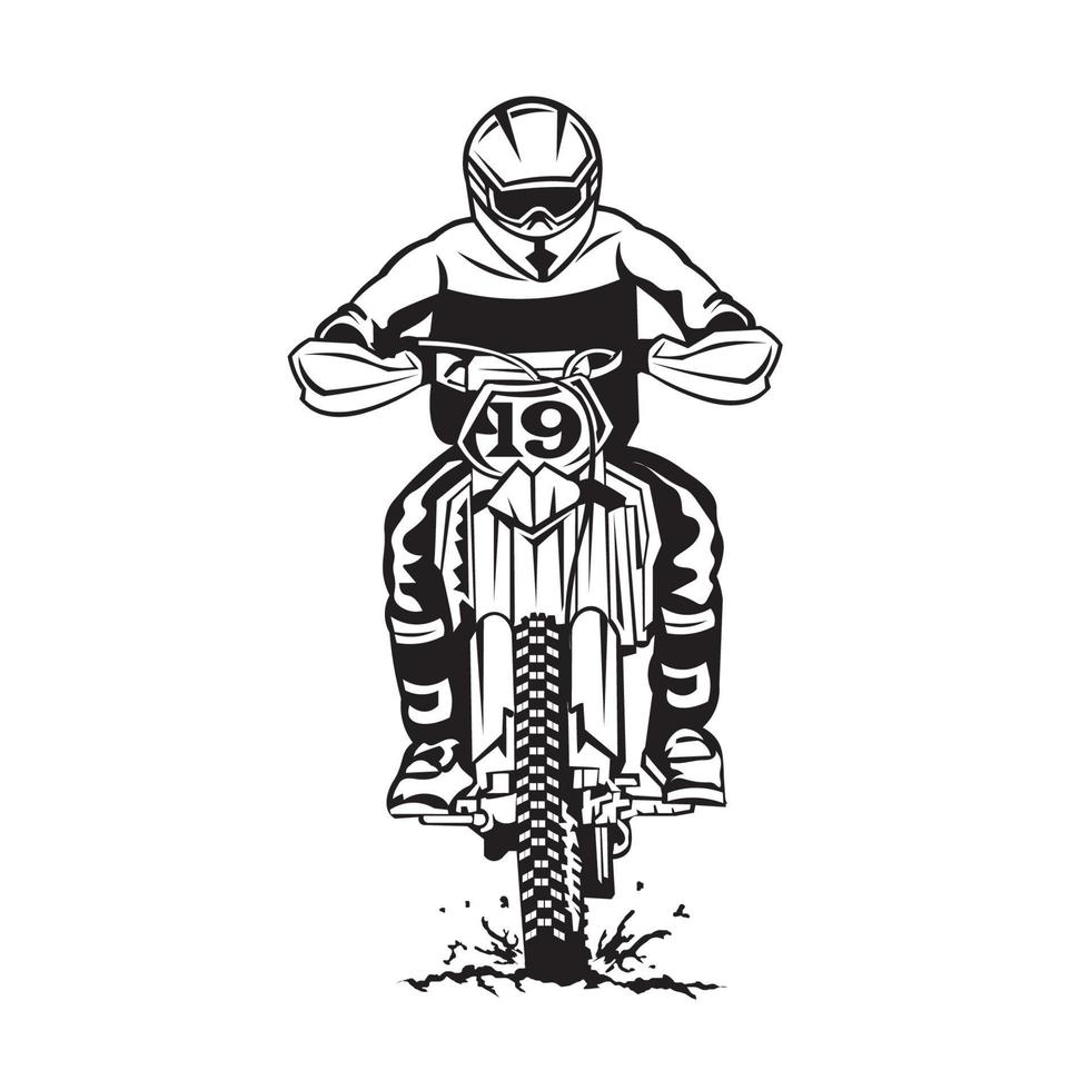 motocross enduro vetor ilustração, perfeito para t camisa Projeto e campeonato evento logotipo Projeto