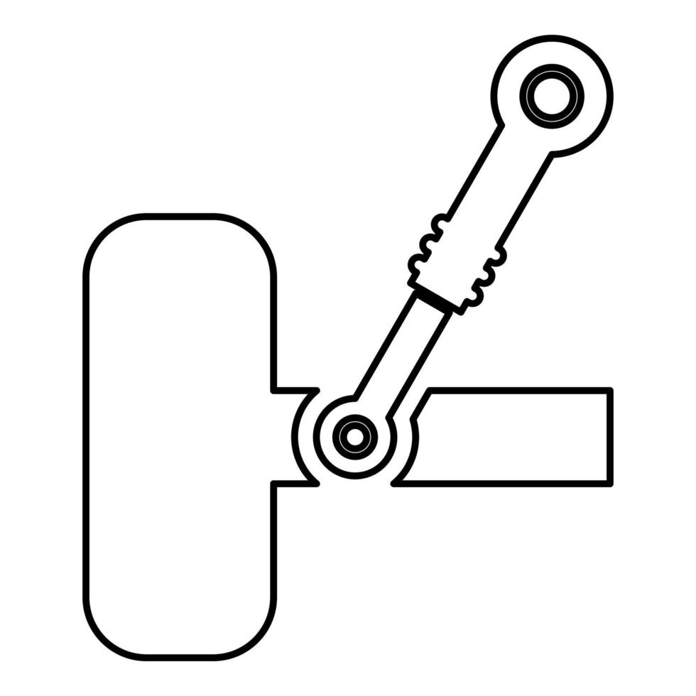 roda e choque absorvedor carro suspensão sistema auto serviço contorno esboço linha ícone Preto cor vetor ilustração imagem fino plano estilo