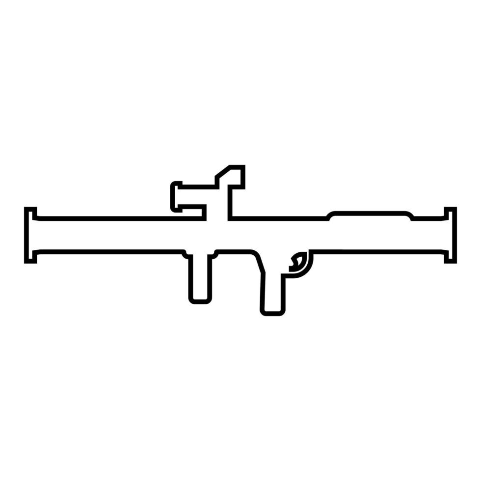 loja Grenade lançador bazuca arma de fogo foguete sistema contorno esboço linha ícone Preto cor vetor ilustração imagem fino plano estilo