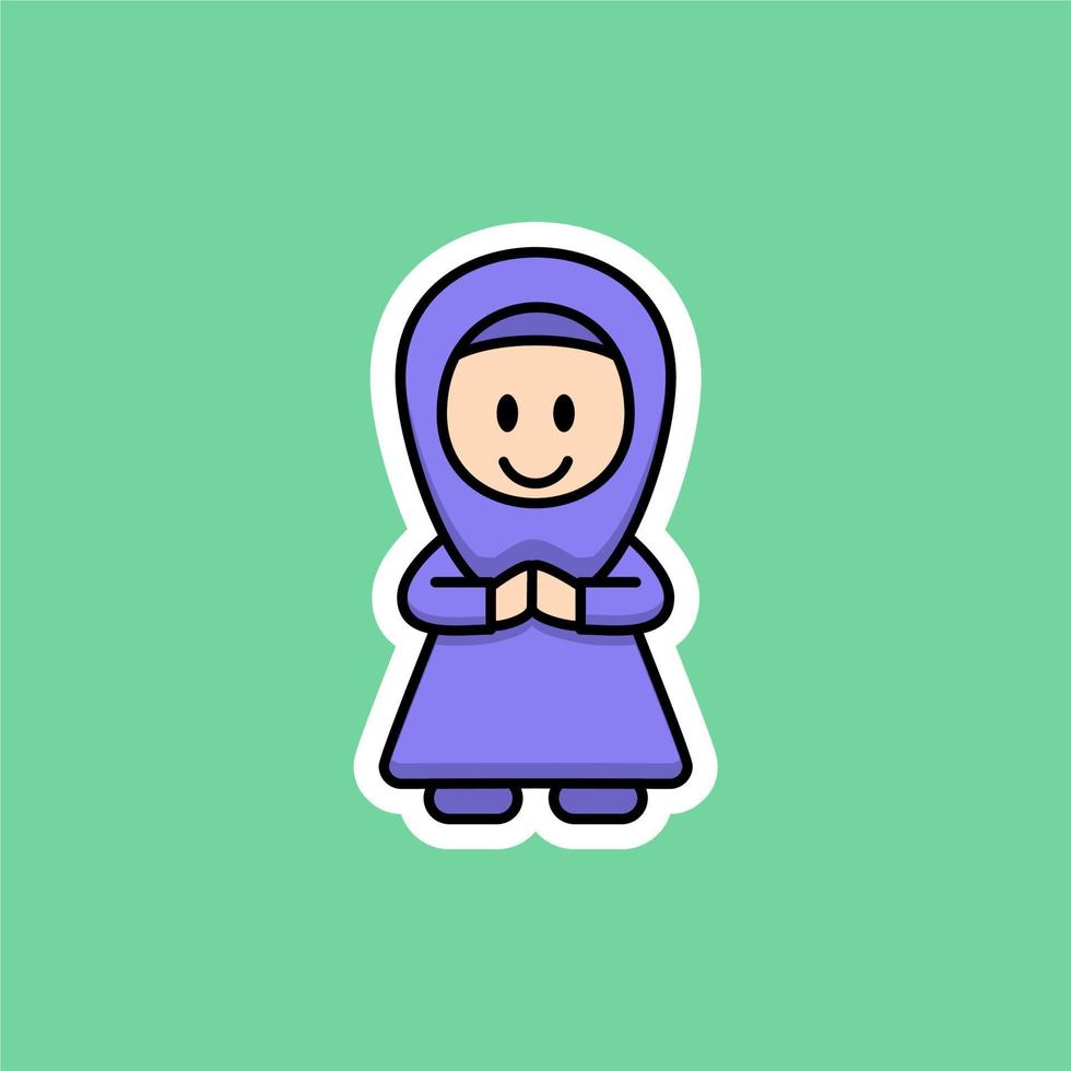 fofa muçulmano mulher desenho animado vetor