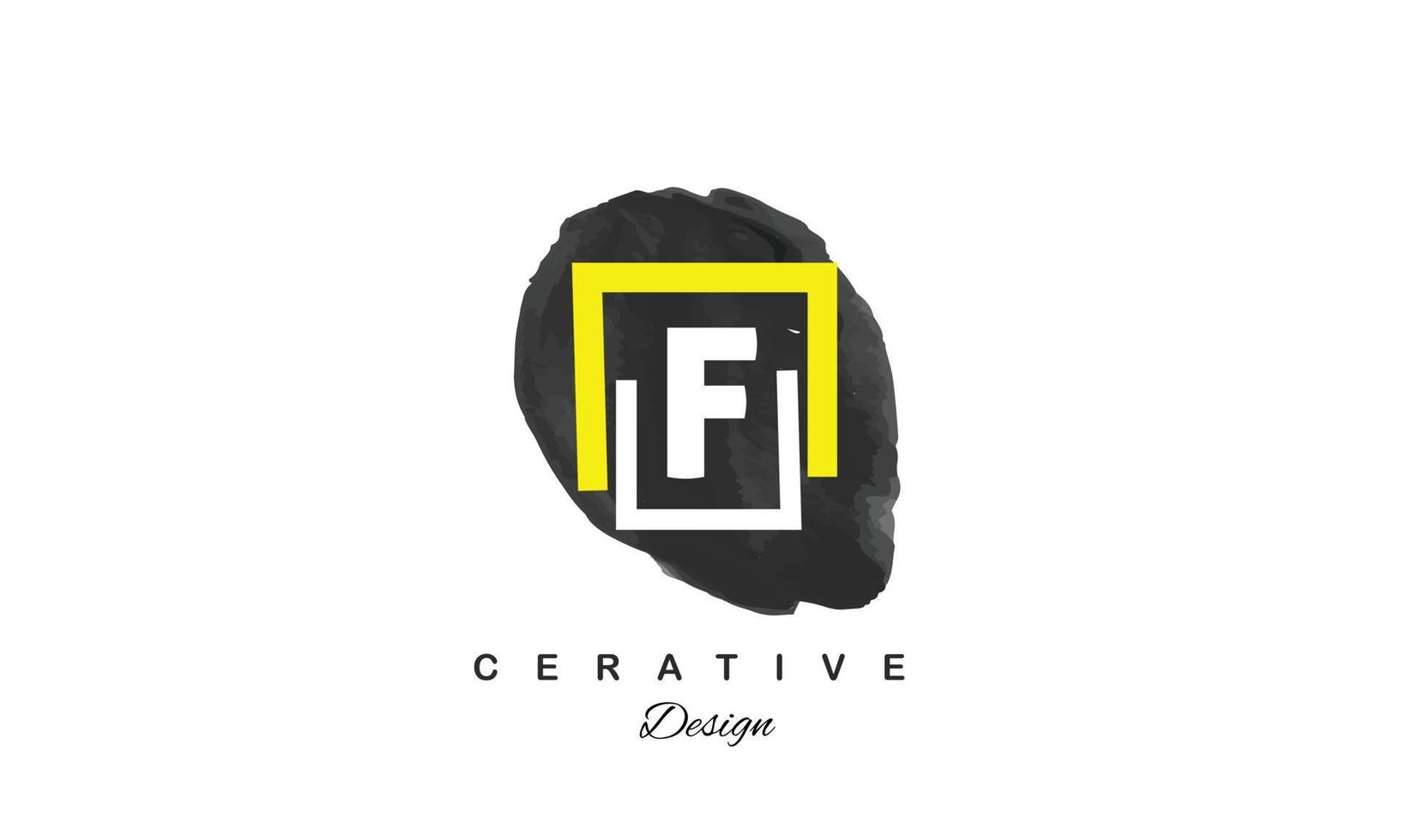 f alfabeto Projeto vetor com água cor escova ícone criativo moderno na moda logotipo em branco fundo